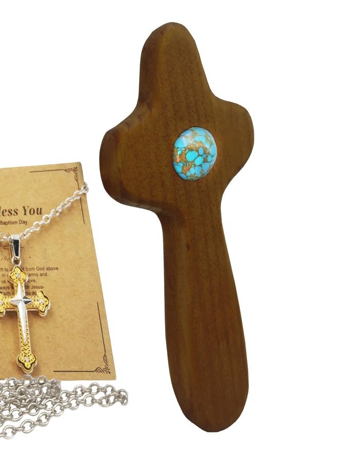 RONDURE Wooden Crosses Fidget for Crafts Pocket Cross Hand Held Clinging Anxiety Relief First Communion Gifts for Girls Prayer or Stress Relief Women Christian/Religious Gifts - Image 4